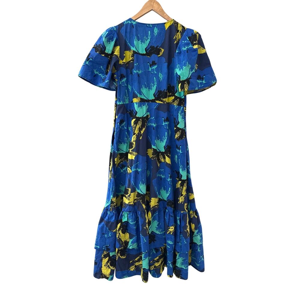 Christopher John Rogers x Target Floral Tiered Puff Sleeve Dress Blue Size 12 - Picture 6 of 12